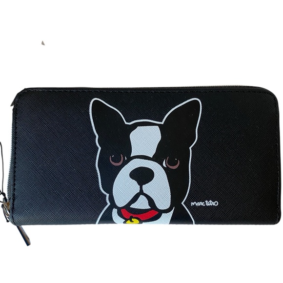 Marc Tetro Wallet Boston Terrier Black New - Picture 1 of 13